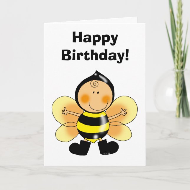 Carte Joyeux anniversaire ! (costume d'abeille) (Devant)