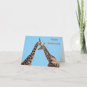 Carte Joyeux anniversaire   Couple de girafe romantique