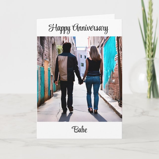 Carte Joyeux anniversaire | Couple Holding Hands Urban A (Devant)