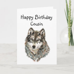 Carte Joyeux Anniversaire Cousin Humour Wolf, Wolves