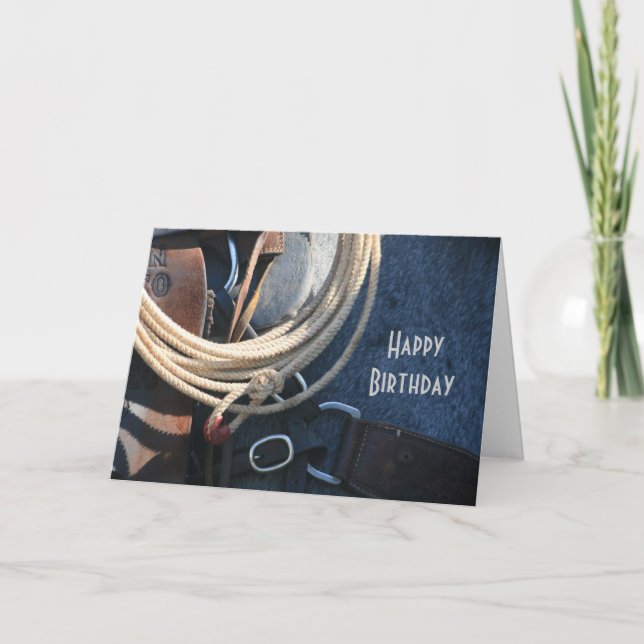 Carte Joyeux Anniversaire Cowboy / Cowgirl CUSTOM (Devant)
