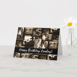 Carte Joyeux Anniversaire Cowboy Rodeo Thème Occidental 