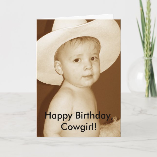 Carte Joyeux anniversaire, Cowgirl ! (Devant)