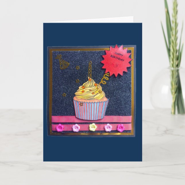 Carte Joyeux anniversaire, Cupcake (Devant)