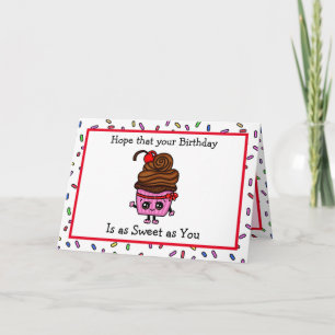 Carte Joyeux Anniversaire, Cupcake et Sprinkles Pun