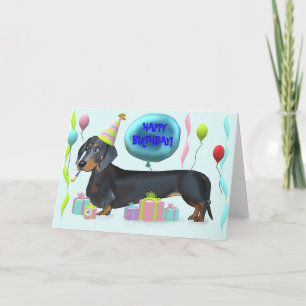 Carte Joyeux anniversaire Dachshund