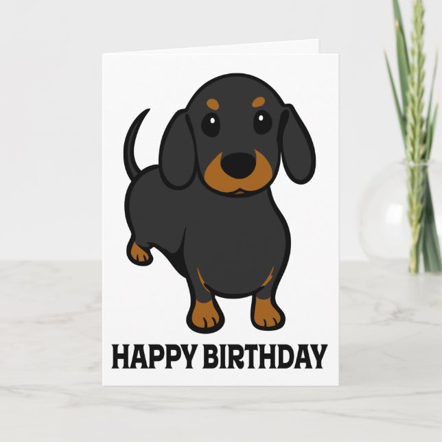 Carte Joyeux Anniversaire Dachshund Chien Chien Chien No (Devant)