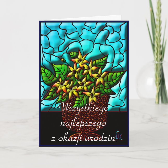 Carte Joyeux anniversaire dans le polonais (Devant)