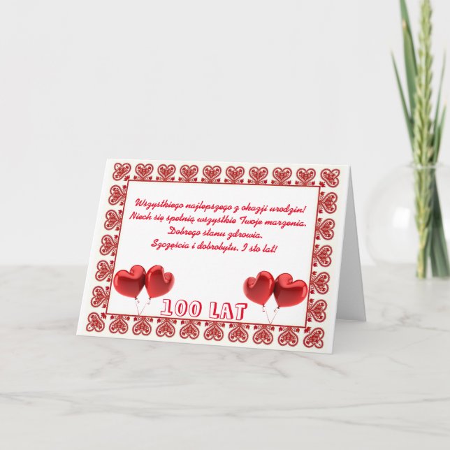 Carte Joyeux anniversaire dans le polonais (Devant)