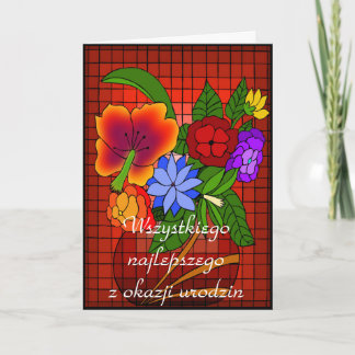 Carte Joyeux anniversaire dans le polonais