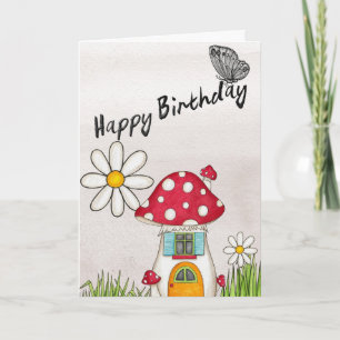 Carte Joyeux Anniversaire dans le village de Cute