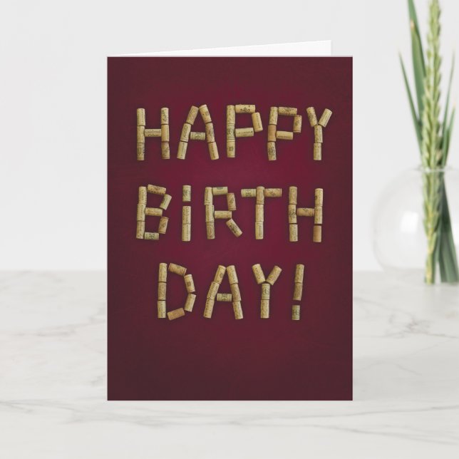 Carte Joyeux anniversaire dans les bouchons de vin pour  (Devant)