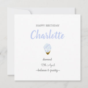 Carte Joyeux anniversaire d'avril Gemme de diamant en pi