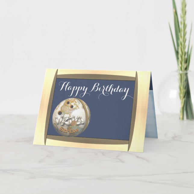 Carte Joyeux anniversaire de bowling (Devant)