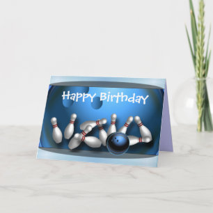 Carte Joyeux anniversaire de bowling
