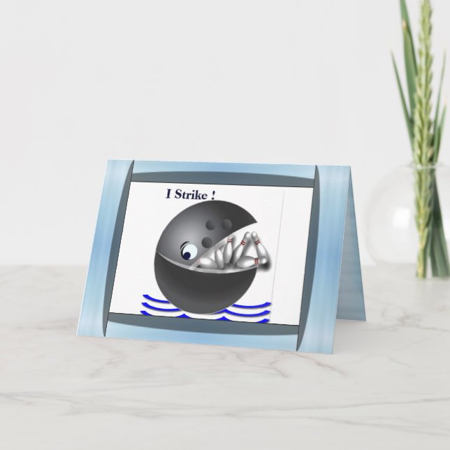 Carte Joyeux anniversaire de bowling (Devant)