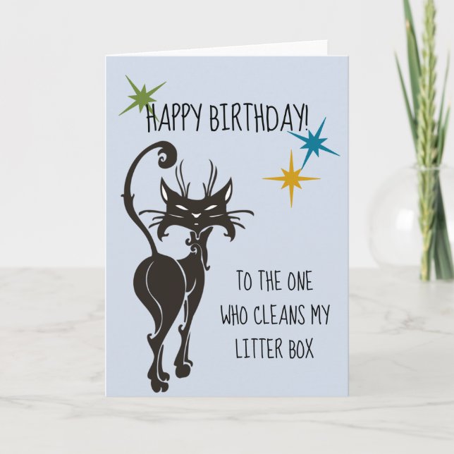 Carte Joyeux Anniversaire De Chat Funny Mignonne Humour (Devant)
