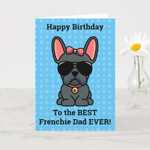Carte Joyeux anniversaire de Chien Bleu Bleu Français Ch