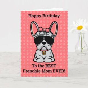 Carte Joyeux anniversaire de Chien Blue Merle French Bul