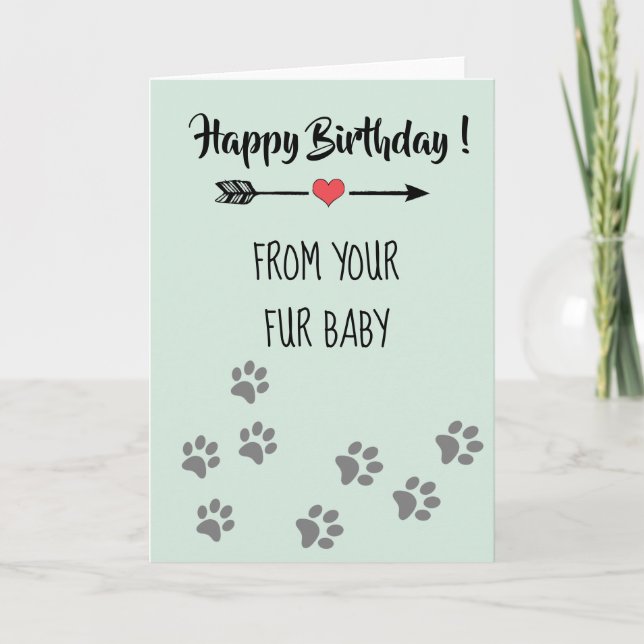 Carte Joyeux anniversaire de Chien Chat Pet Fur Baby (Devant)