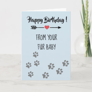 Carte Joyeux anniversaire de Chien Chat Pet Fur Baby