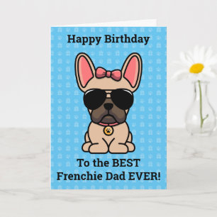 Carte Joyeux Anniversaire de Dog Light Fawn Bouledogue F