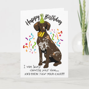 Carte Joyeux anniversaire de German Short Haired Pointer