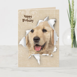 Carte Joyeux anniversaire de Golden Retriever