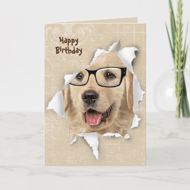 Carte Joyeux anniversaire de Golden Retriever (Devant)