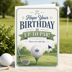 Carte Joyeux Anniversaire de Golf Dans les Règles Replié