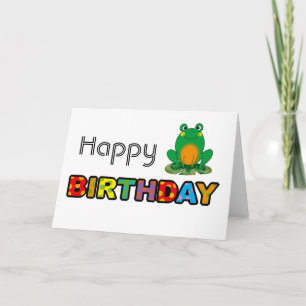 Carte Joyeux anniversaire de grenouille verte
