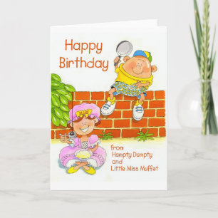 Carte Joyeux anniversaire de Humpty et de petite Mlle