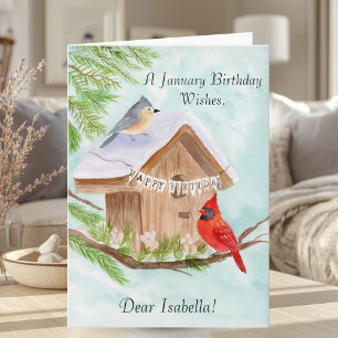 Carte Joyeux Anniversaire de janvier personnel avec oise