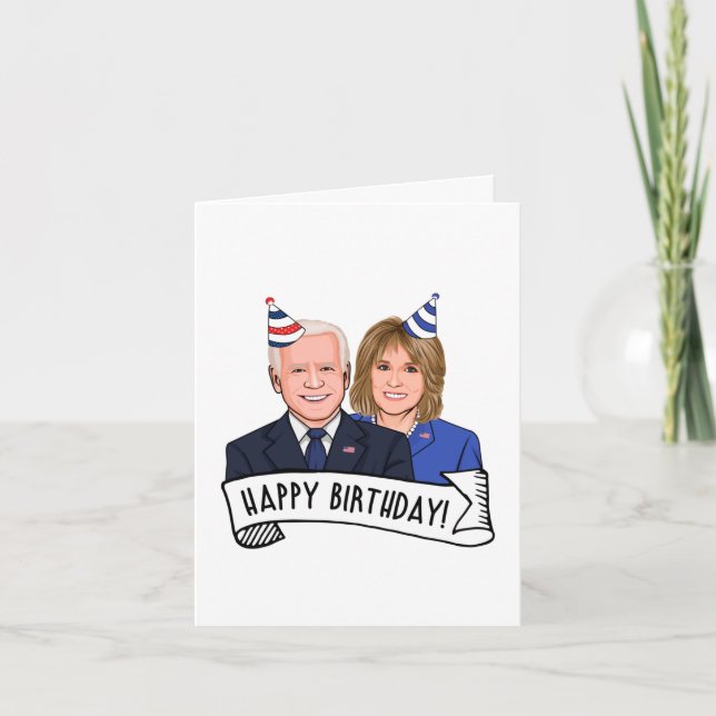 Carte Joyeux anniversaire de Joe et Jill Biden (Devant)