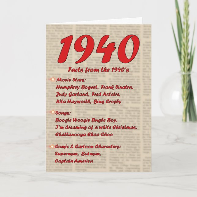 Carte Joyeux anniversaire de la 40s (Devant)