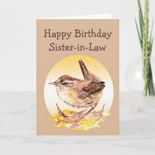 Carte Joyeux Anniversaire de la belle-soeur Wren Bird (Devant)