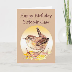 Carte Joyeux Anniversaire de la belle-soeur Wren Bird