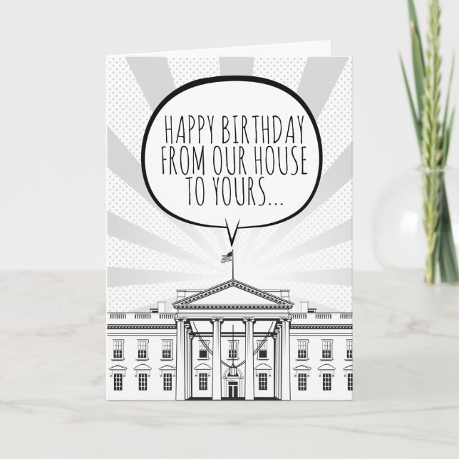 Carte Joyeux anniversaire de la Maison Blanche Biden Har (Devant)