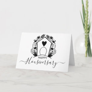 Carte Joyeux Anniversaire de la Maison, Contour Fl