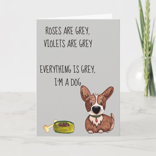 Carte Joyeux anniversaire de la part de l'humour canin (Devant)