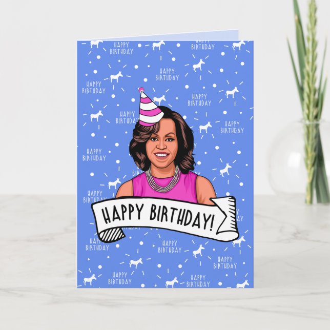 Carte Joyeux Anniversaire de la part de Michelle Obama (Devant)