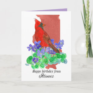 Carte Joyeux anniversaire de la part des violettes de l'