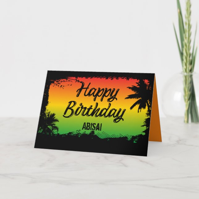 Carte Joyeux anniversaire de la Rasta jamaïcaine (Devant)