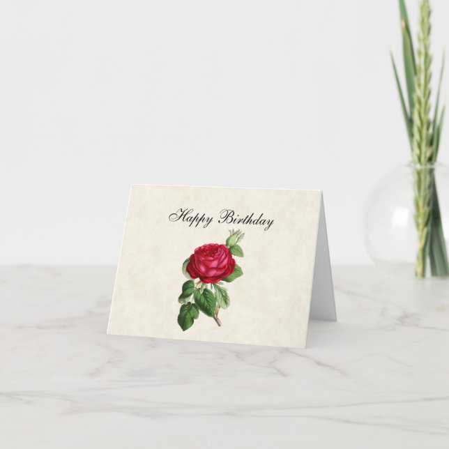 Carte Joyeux anniversaire de la Rose rouge (Devant)