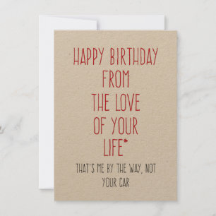 Carte Joyeux Anniversaire De L'Amour De Votre Vie Voitur