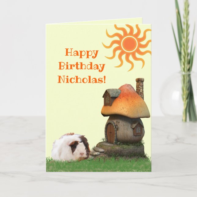 Carte Joyeux anniversaire de l'enfant Guinéen Cochon de  (Devant)