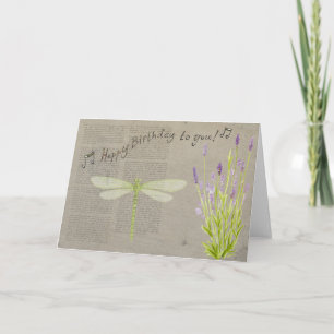 Carte joyeux anniversaire de libellule