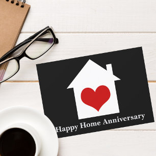 Carte Joyeux anniversaire de maison Maison Cœur immobili