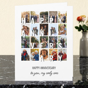 Carte Joyeux Anniversaire de Mariage 20 Collage de Photo