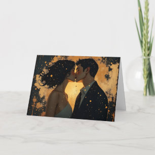 Carte Joyeux Anniversaire de Mariage Baiser Romantique